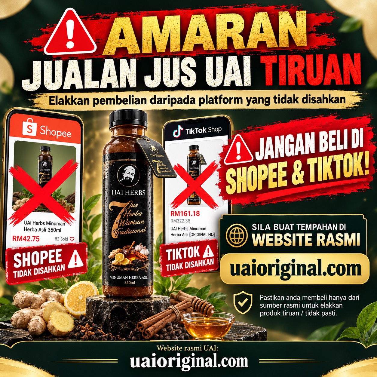 Amaran Jus UAI Tiruan - Beli Melalui Website Rasmi uaioriginal.com